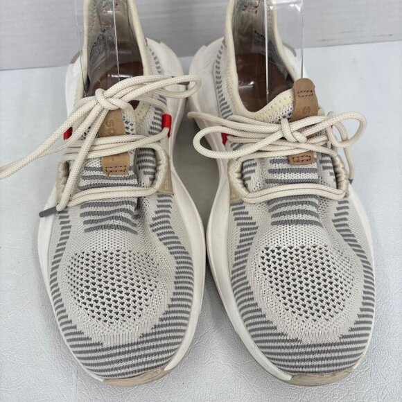 Sorel Explorer Defy Sneaker Womens Size 6 Tan Beige Gray Knit Casual Sport Shoe - Picture 3 of 9